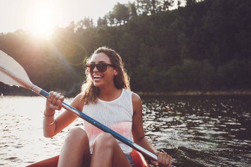 Woman in canoe