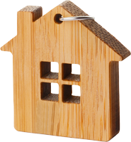 wooden house keychain